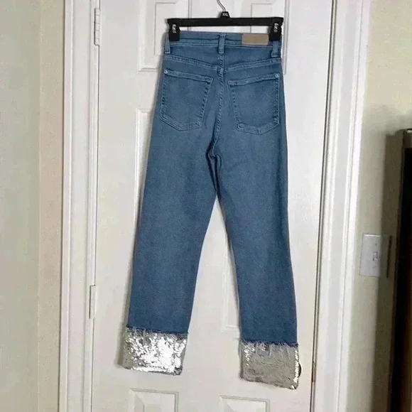 7 for all mankind boyfriend sequin crop Jean 23 - Picture 4 of 14